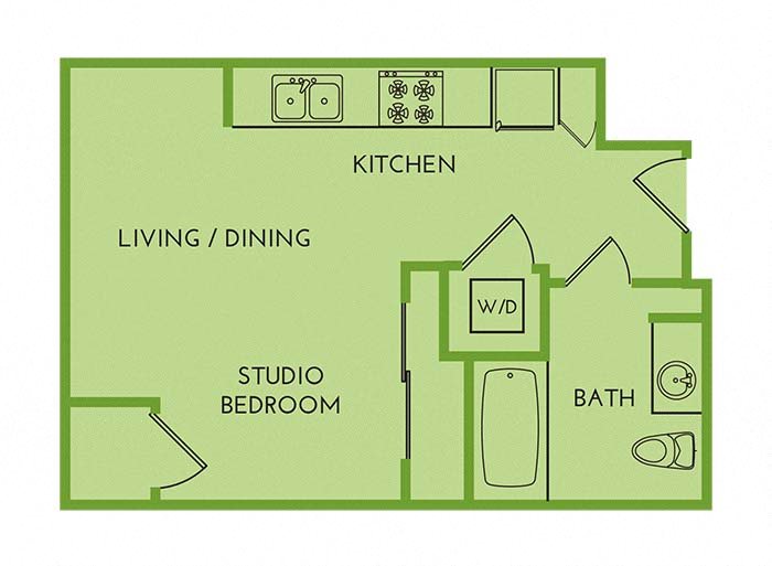 Thai Binh Apartments | Studio Studio Floor Plan Seattle, WA 98104 | Thai Binh Apartments